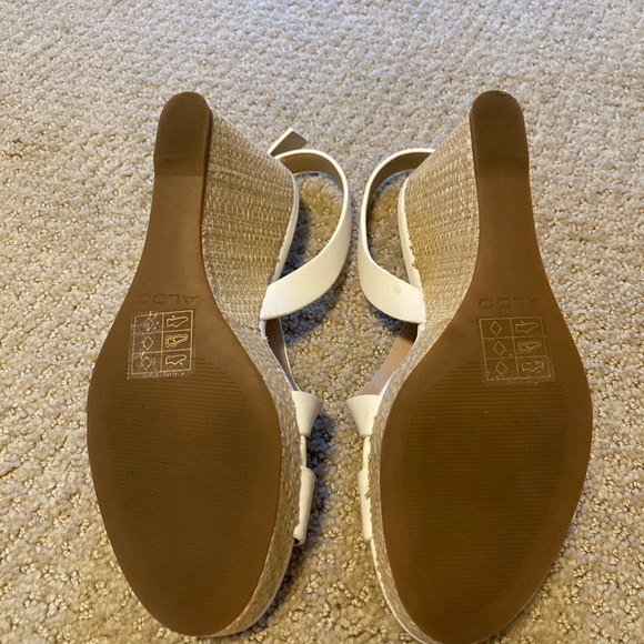 White Aldo Wedge Sandals - Picture 4 of 5